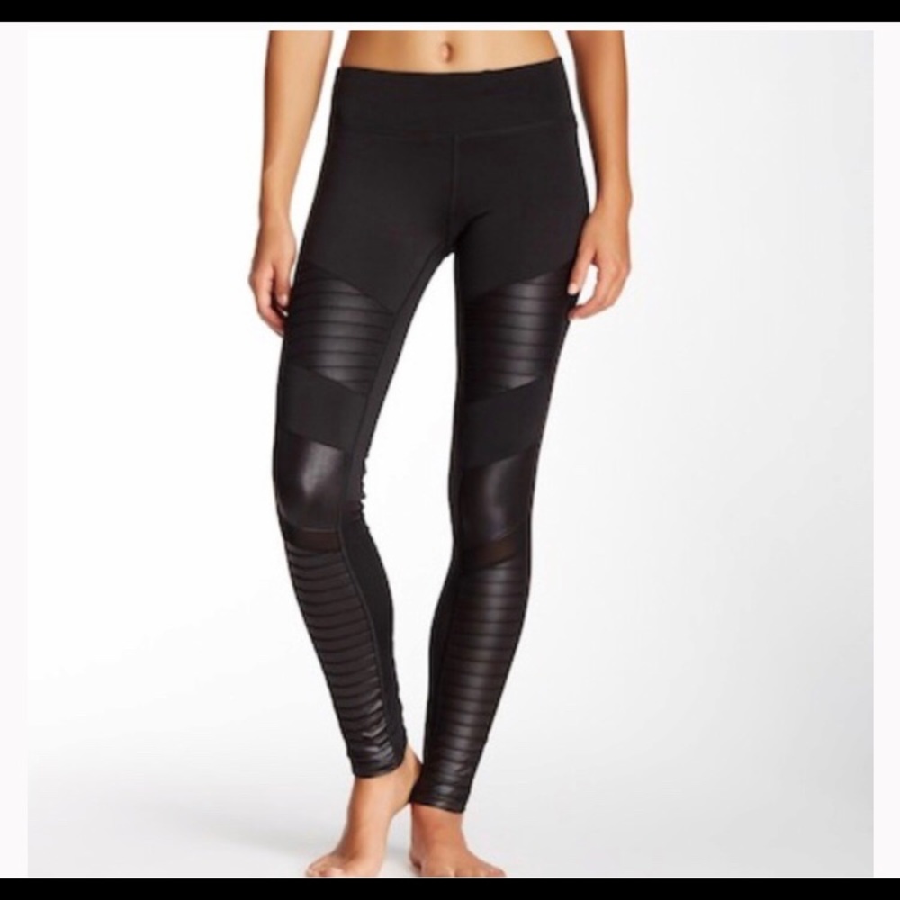 Electric Yoga Moto Leggings Faux Leather - Black